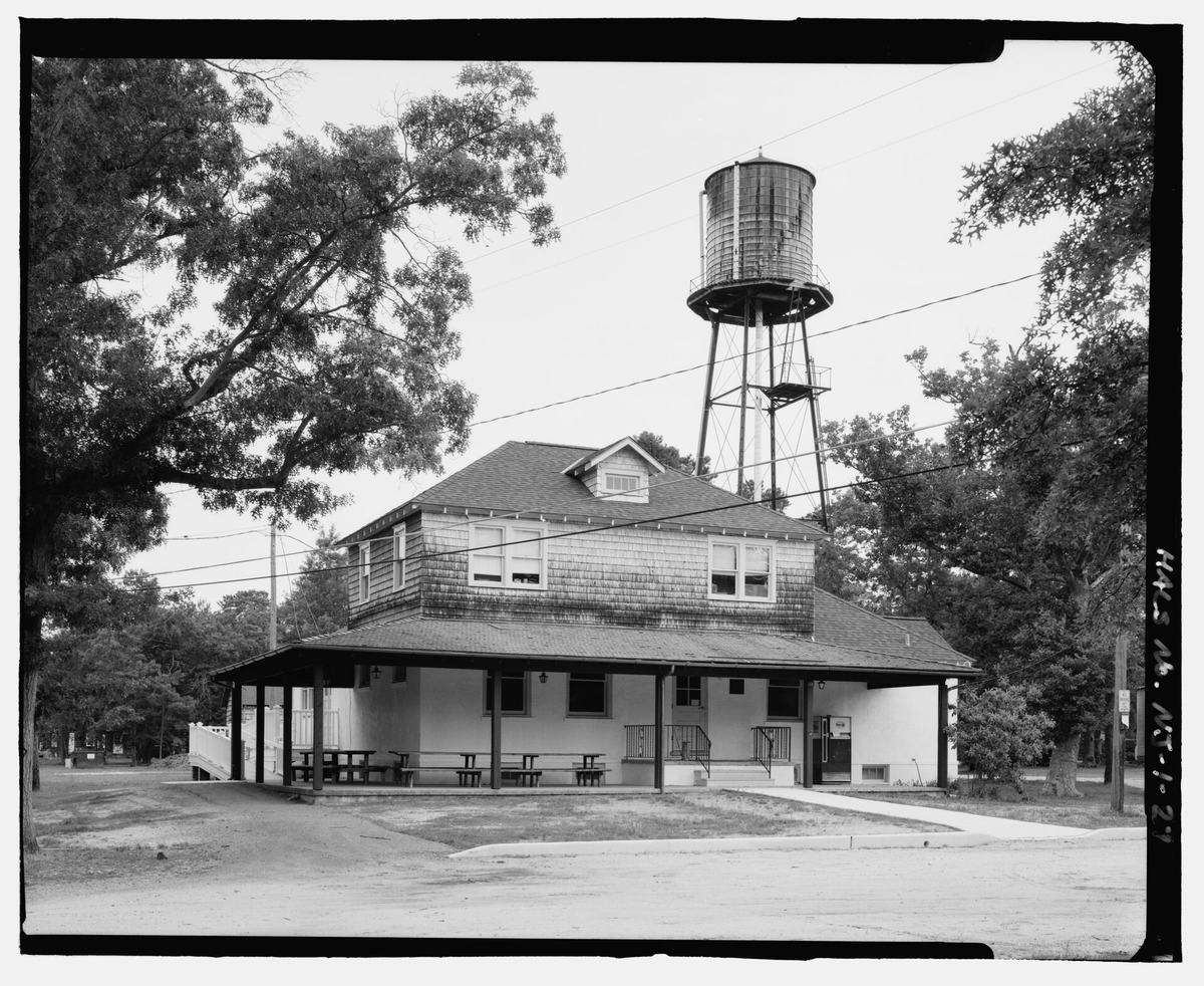 The white clapboard company store building at Whitesbog Village